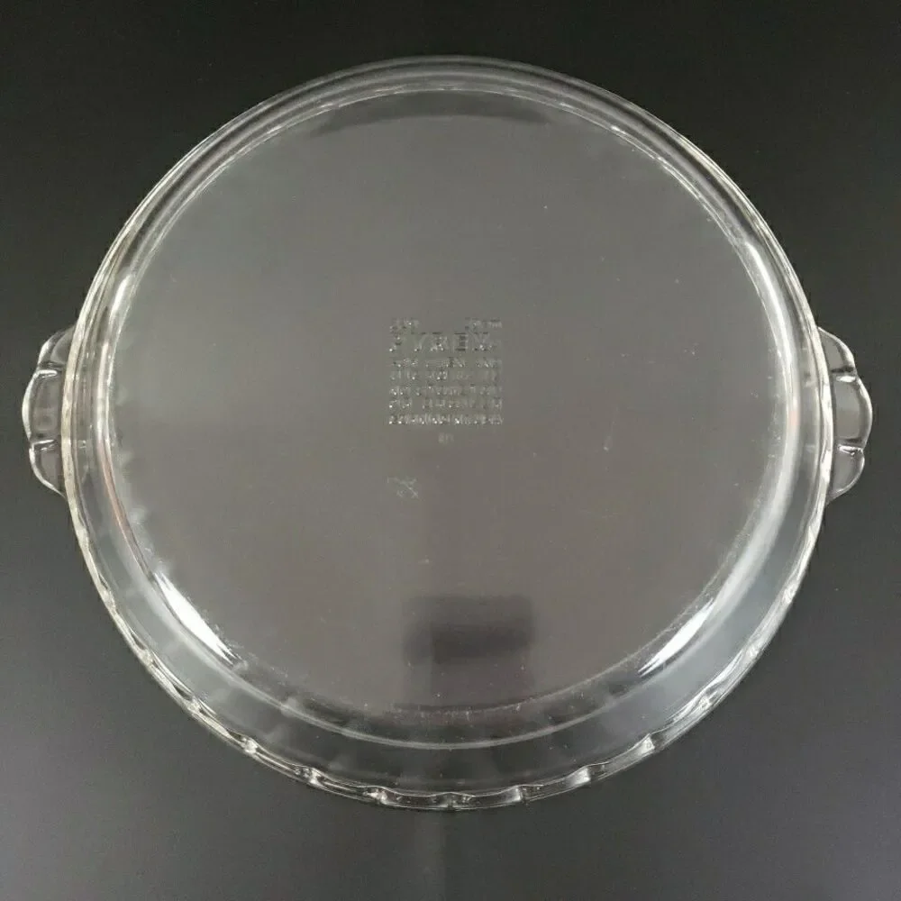 Pyrex Pie Plate 229 23cm #18 Fluted Deep Dish Clear Glass Bakeware VTG MCM